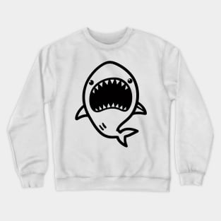 Stick Figure of a Shark in Black Ink Crewneck Sweatshirt